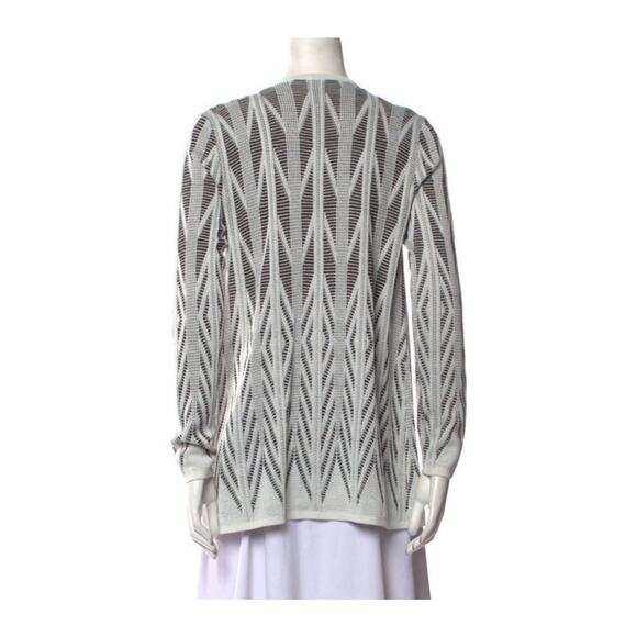 St. John Geometric Open Drape Black White Jacket Sweater Size Petite P - Picture 3 of 3